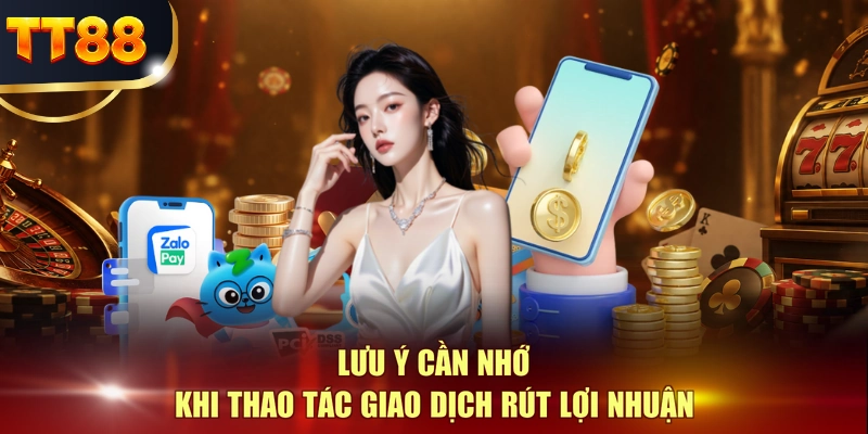 Lưu ý cần nhớ khi thao tác giao dịch rút lợi nhuận